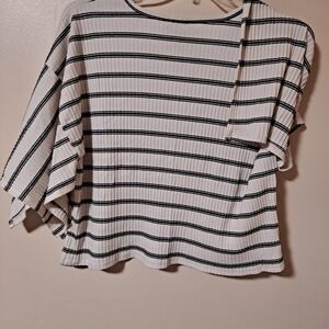 Striped Black and White Women's Top